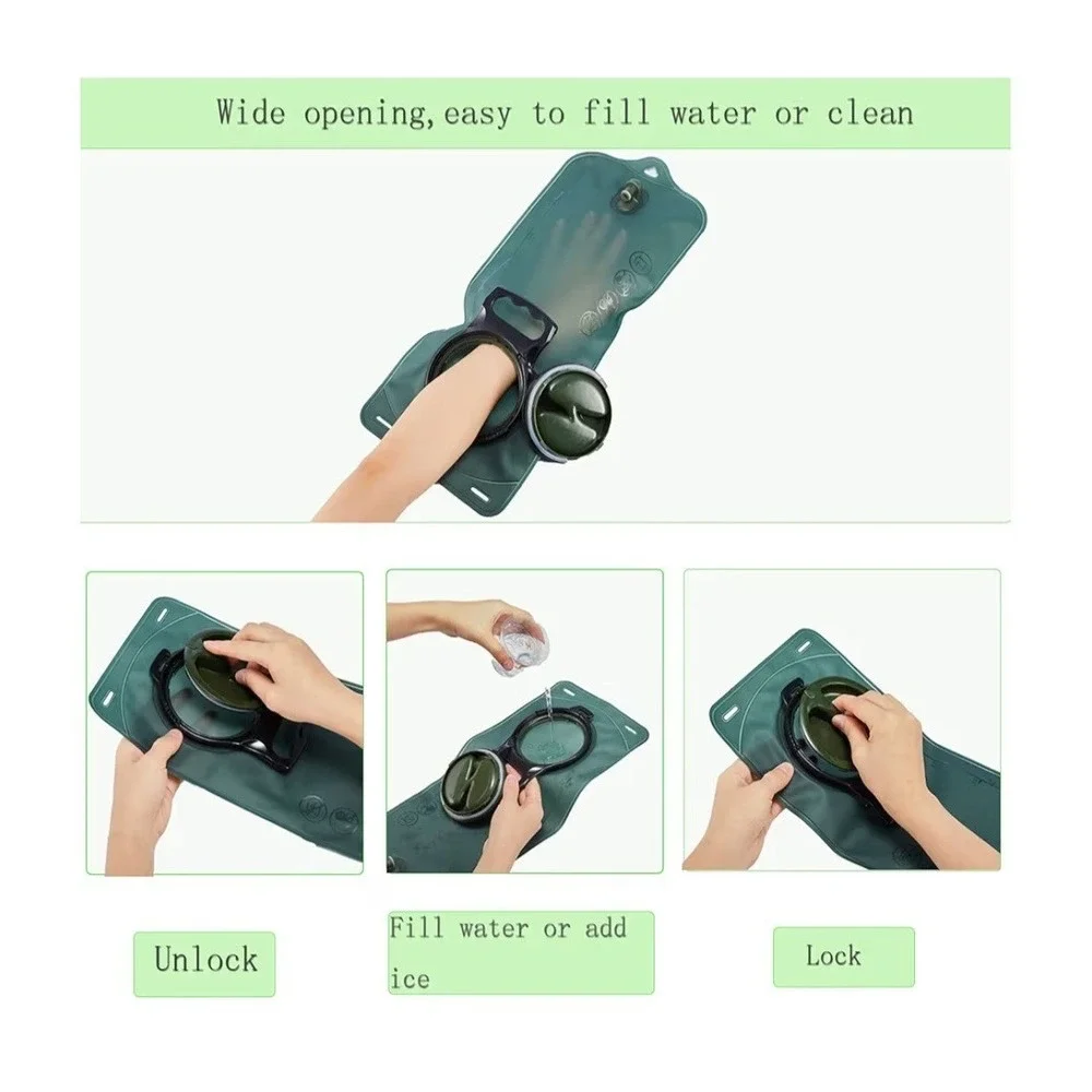 Military Green‎ 2.5-Liter Hydration Bladder Hiking, Camping & Running Leak Proof